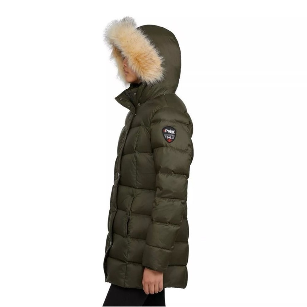 NEW Pajar Canada Down Jacket Hood in Army Green SZ S Roxy